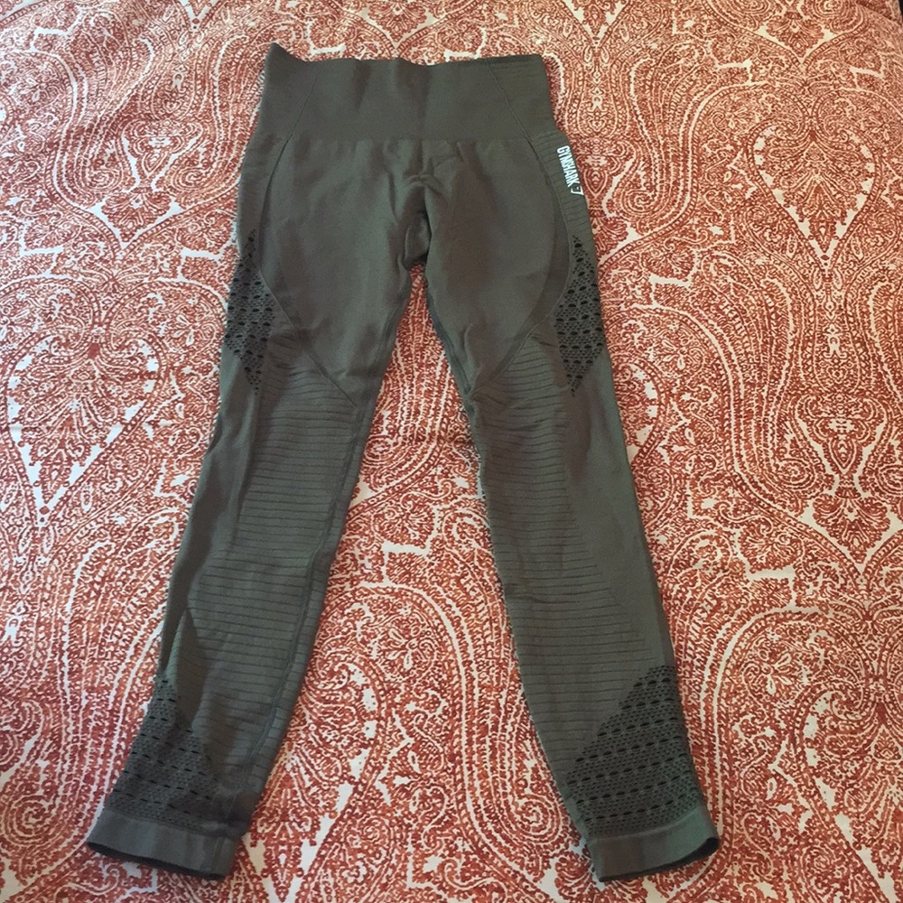 Olive / Military Green Gymshark Energy Seamless Legging - GREEN ONLY PAIR